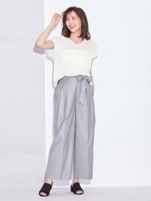 マタニティ トップス|スパークナイロンVネックニット マタニティ・授乳服【出産後も長く使える】|オフ
