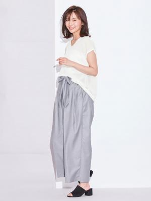 マタニティ トップス|スパークナイロンVネックニット マタニティ・授乳服【出産後も長く使える】|オフ