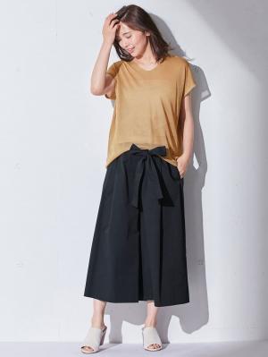 マタニティ トップス|スパークナイロンVネックニット マタニティ・授乳服【出産後も長く使える】|ベージュ