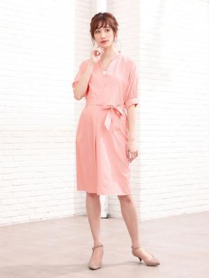 マタニティ ワンピース|【マタニティ・授乳服】イージーケア ラグランスキッパーワンピース【出産後も長く使える】|ピンク