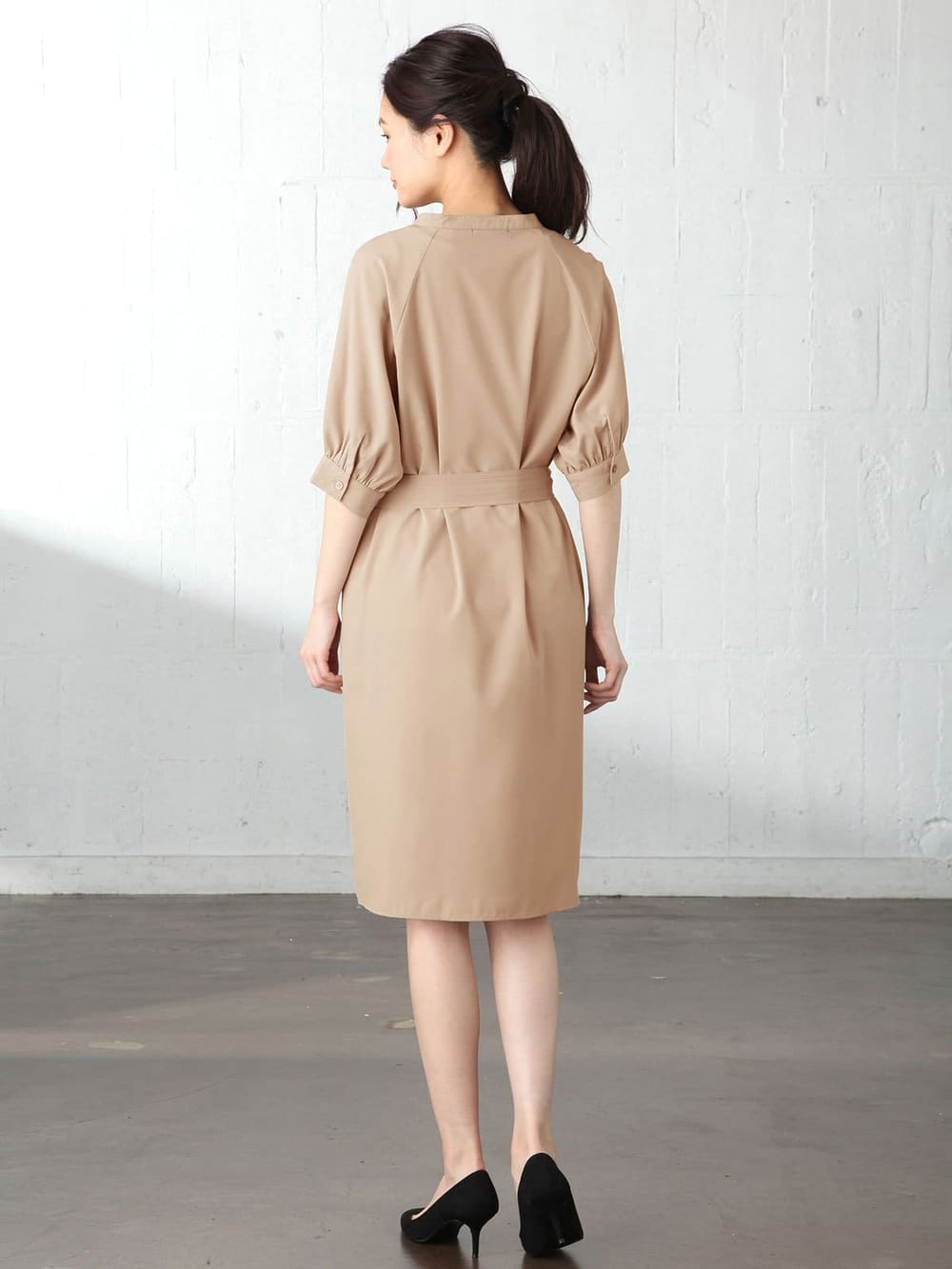 マタニティ ワンピース|【マタニティ・授乳服】イージーケア ラグランスキッパーワンピース【出産後も長く使える】