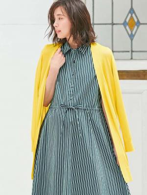 マタニティ トップス|【UVカット】【接触冷感】ハンドウォッシャブルニットトッパーカーデ　マタニティ・授乳服【出産後も長く使える】|イエロー