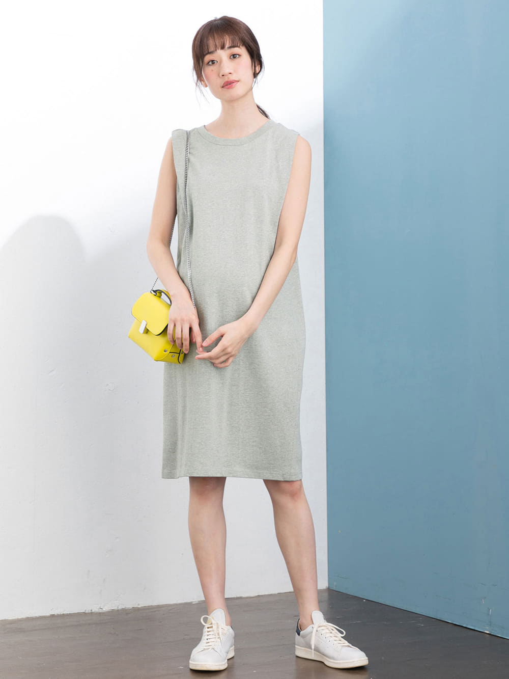 マタニティ ワンピース|タックノースリーブワンピース マタニティ・授乳服