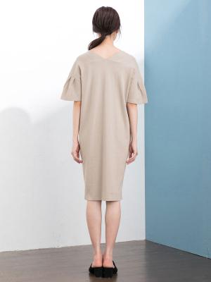 マタニティ ワンピース|フレアースリーブVネックワンピース　マタニティ・授乳服