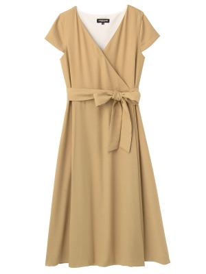 カシュクールワンピース　マタニティ・授乳服【出産後も長く使える】 22696