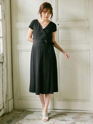 BABY ハンドブロックプリント カシュクール ワンピース 授乳服 マタニ 授乳服・マタニティ＞ジェシカ・ブロックチェックコットン