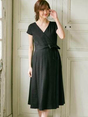 カシュクールワンピース　マタニティ・授乳服【出産後も長く使える】22696