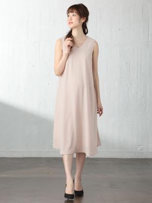 マタニティ ワンピース|バックタックプリーツワンピース　マタニティ・授乳服【出産後も長く使える】|ペールピンク