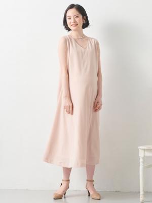 マタニティ ワンピース|バックタックプリーツワンピース　マタニティ・授乳服【出産後も長く使える】