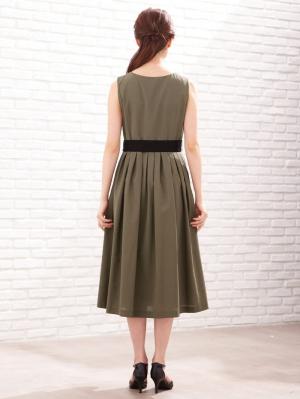 マタニティ ワンピース|リボン付タックスカートワンピース　マタニティ・授乳服【出産後も長く使える】