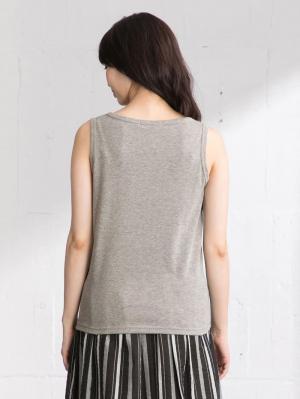 マタニティ トップス|綿混やわらかフライスタンクトップ マタニティ・授乳服【出産後も長く使える】