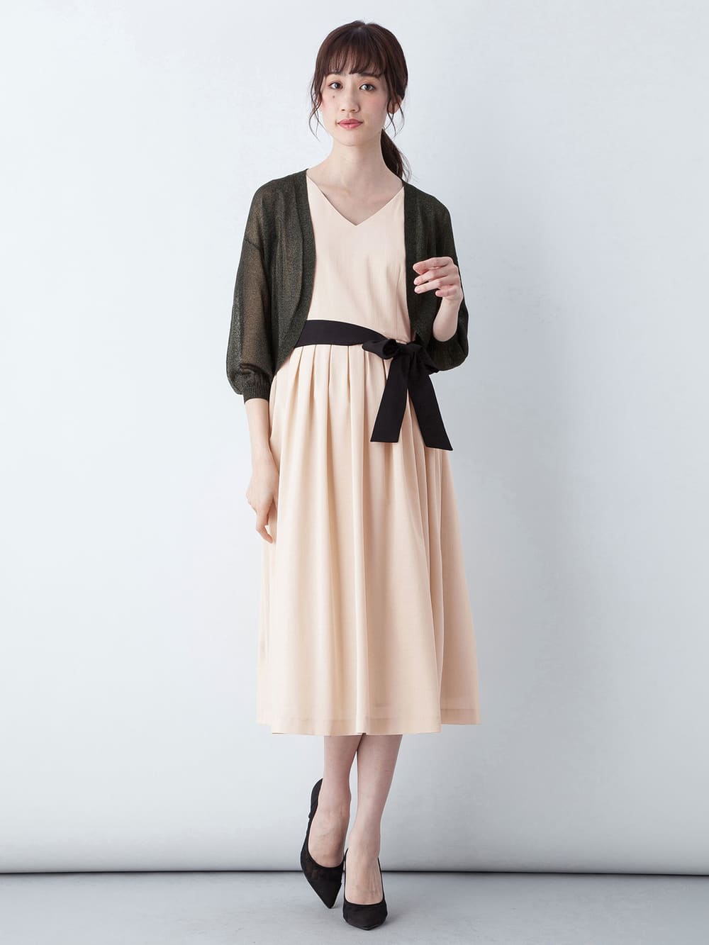 マタニティ トップス|ニットボレロカーデ　マタニティ・授乳服【出産後も長く使える】|ブラック