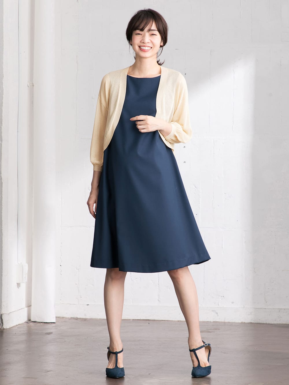 マタニティ トップス|ニットボレロカーデ　マタニティ・授乳服【出産後も長く使える】|アイボリー