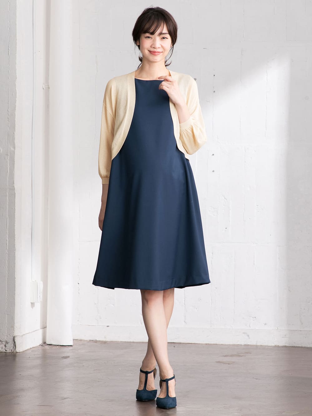 マタニティ トップス|ニットボレロカーデ　マタニティ・授乳服【出産後も長く使える】|アイボリー