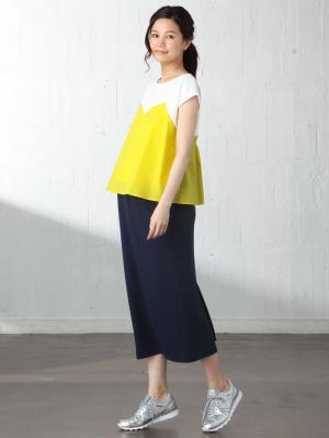 マタニティ スカート|【産前産後対応】ポンチタイトロングスカート【出産後も長く使える】