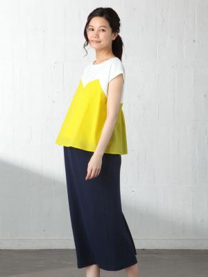 マタニティ スカート|【産前産後対応】ポンチタイトロングスカート【出産後も長く使える】