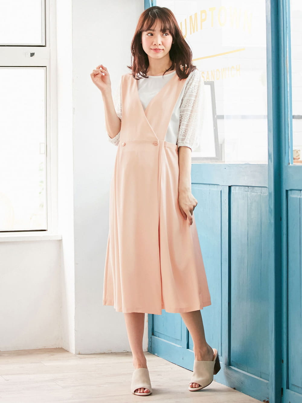 マタニティ ワンピース ジャンパースカート マタニティ 授乳服 マタニティウェア 授乳服通販 エンジェリーベ 公式