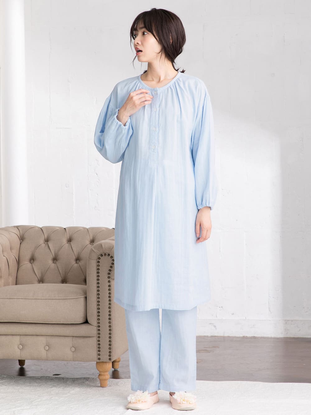 マタニティ パジャマ・ルームウェア|【日本製】【授乳しやすい】和晒ダブルガーゼパジャマ
