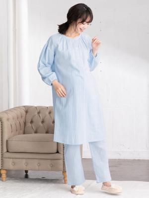 マタニティ パジャマ・ルームウェア|【日本製】【授乳しやすい】和晒ダブルガーゼパジャマ