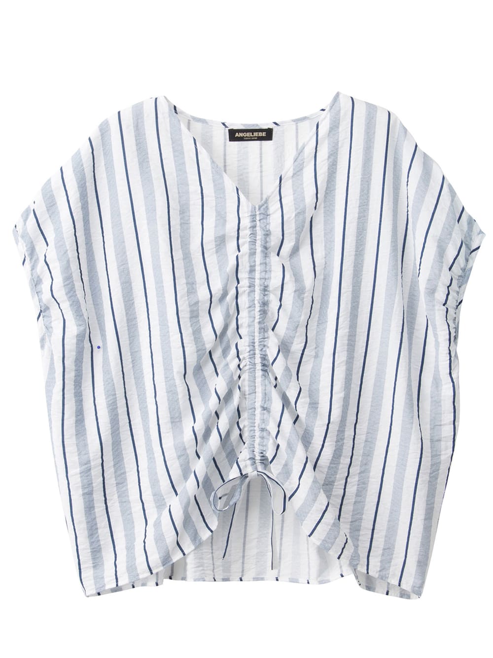 マタニティ トップス|マルチストライプドロストドルマンシャツ【出産後も長く使える】|ネイビー