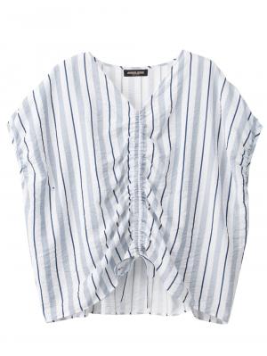 マタニティ トップス|マルチストライプドロストドルマンシャツ【出産後も長く使える】|ネイビー