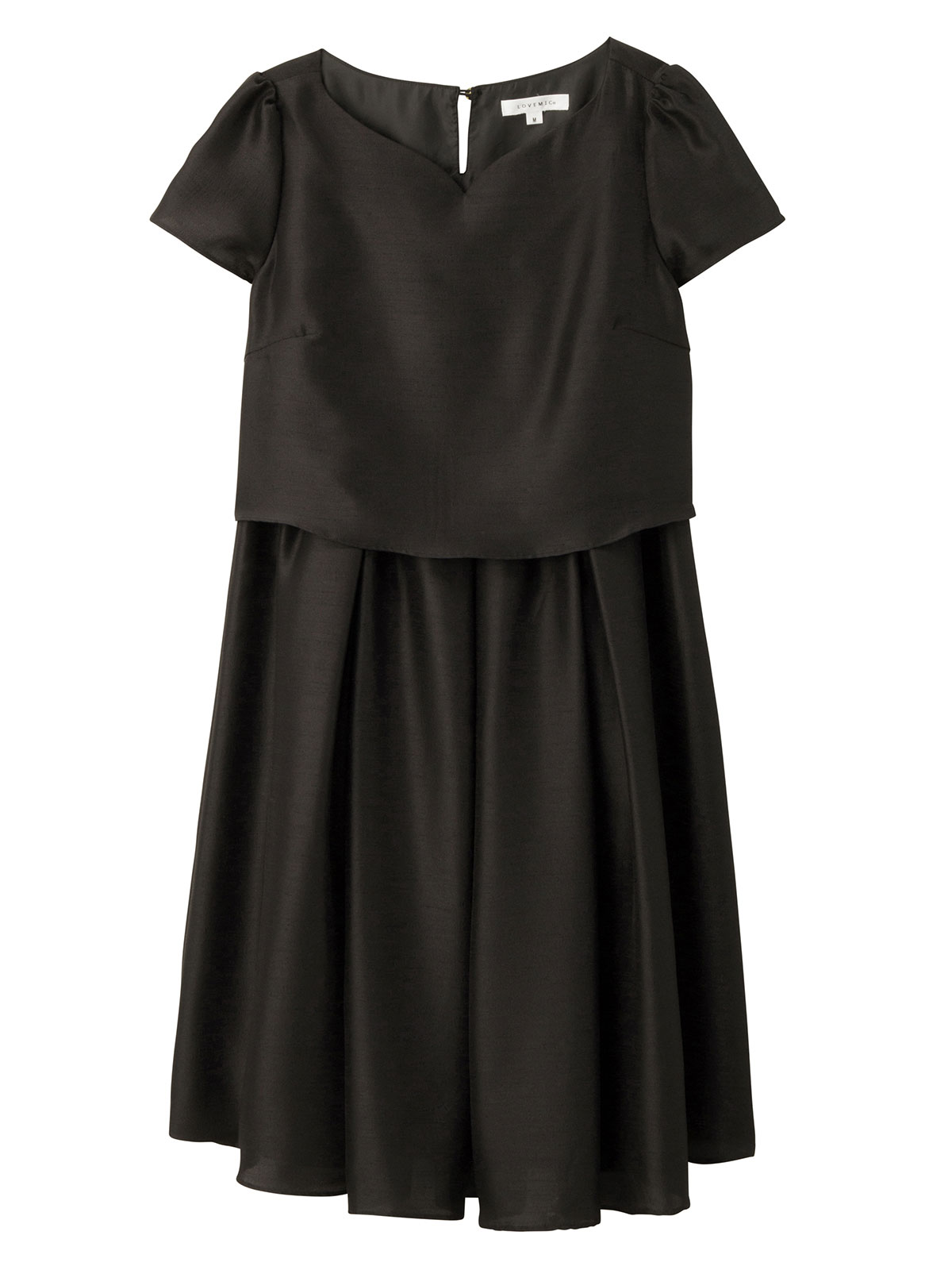 マタニティ ワンピース|【MAX55%OFF ブラックフライデーセール対象】【マタニティ・授乳服】LOVE MIC（ラブミック）シャンタンハートネックフレアワンピース|ブラック