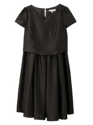 マタニティ ワンピース|【MAX55%OFF ブラックフライデーセール対象】【マタニティ・授乳服】LOVE MIC（ラブミック）シャンタンハートネックフレアワンピース|ブラック