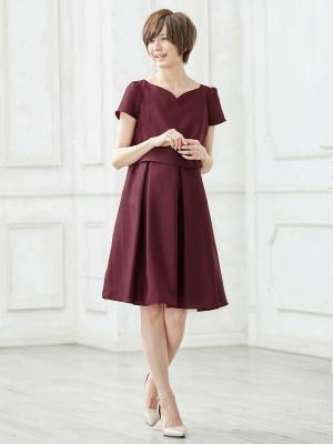 マタニティ ワンピース|【MAX55%OFF ブラックフライデーセール対象】【マタニティ・授乳服】LOVE MIC（ラブミック）シャンタンハートネックフレアワンピース|ワイン