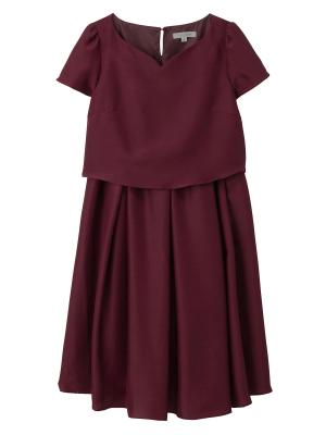 マタニティ ワンピース|【MAX55%OFF ブラックフライデーセール対象】【マタニティ・授乳服】LOVE MIC（ラブミック）シャンタンハートネックフレアワンピース|ワイン