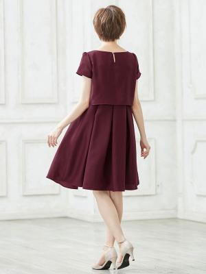 マタニティ ワンピース|【MAX55%OFF ブラックフライデーセール対象】【マタニティ・授乳服】LOVE MIC（ラブミック）シャンタンハートネックフレアワンピース|ワイン