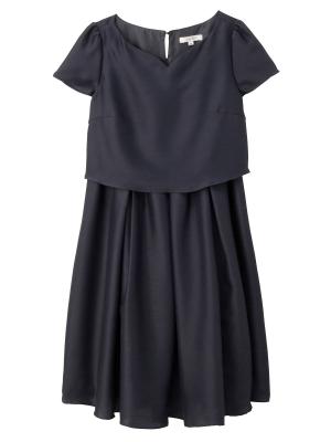 マタニティ ワンピース|【MAX55%OFF ブラックフライデーセール対象】【マタニティ・授乳服】LOVE MIC（ラブミック）シャンタンハートネックフレアワンピース|ネイビー