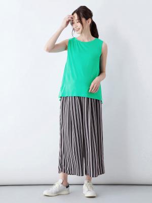 マタニティ トップス|ノースリーブカットソートップス　マタニティ・授乳服【出産後も長く使える】|ブルーグリーン