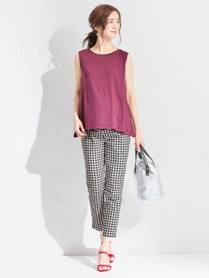 マタニティ トップス|ノースリーブカットソートップス　マタニティ・授乳服【出産後も長く使える】|パープル