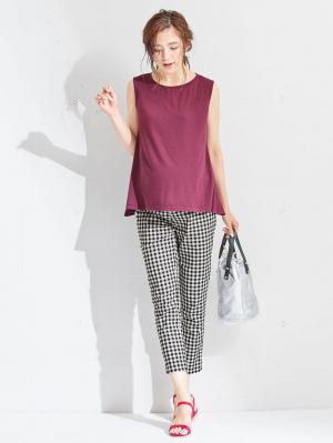 マタニティ トップス|ノースリーブカットソートップス　マタニティ・授乳服【出産後も長く使える】|パープル