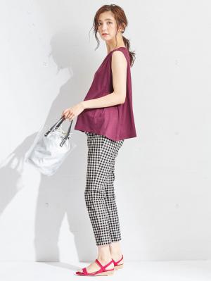 マタニティ トップス|ノースリーブカットソートップス　マタニティ・授乳服【出産後も長く使える】|パープル