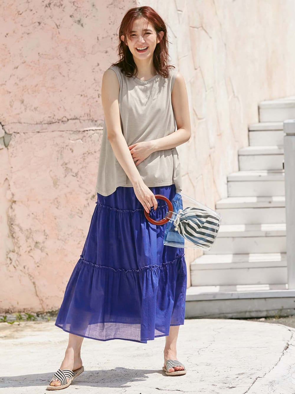 マタニティ トップス|ノースリーブカットソートップス　マタニティ・授乳服【出産後も長く使える】|グレージュ