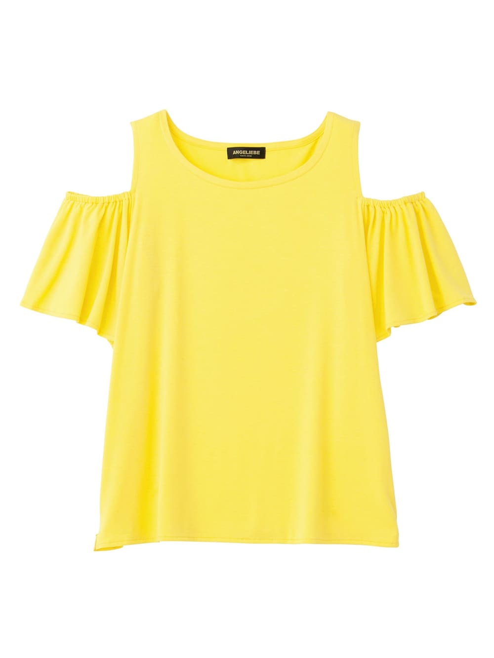 マタニティ トップス|オープンショルダーTシャツ　マタニティ・授乳服|イエロー