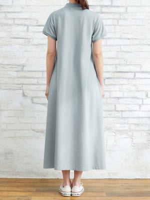 マタニティ ワンピース|【親子コーデ可】半袖ポロマキシワンピース マタニティ・授乳服【出産後も長く使える】