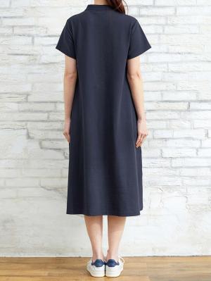 マタニティ ワンピース|【親子コーデ可】半袖ポロワンピース(ひざ下丈) マタニティ・授乳服【出産後も長く使える】