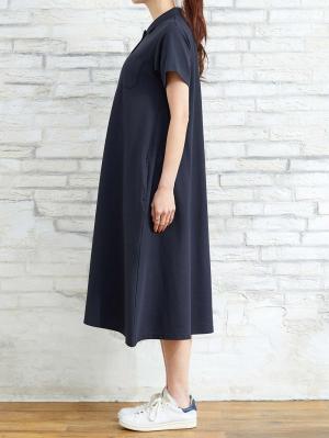 マタニティ ワンピース|【親子コーデ可】半袖ポロワンピース(ひざ下丈) マタニティ・授乳服【出産後も長く使える】