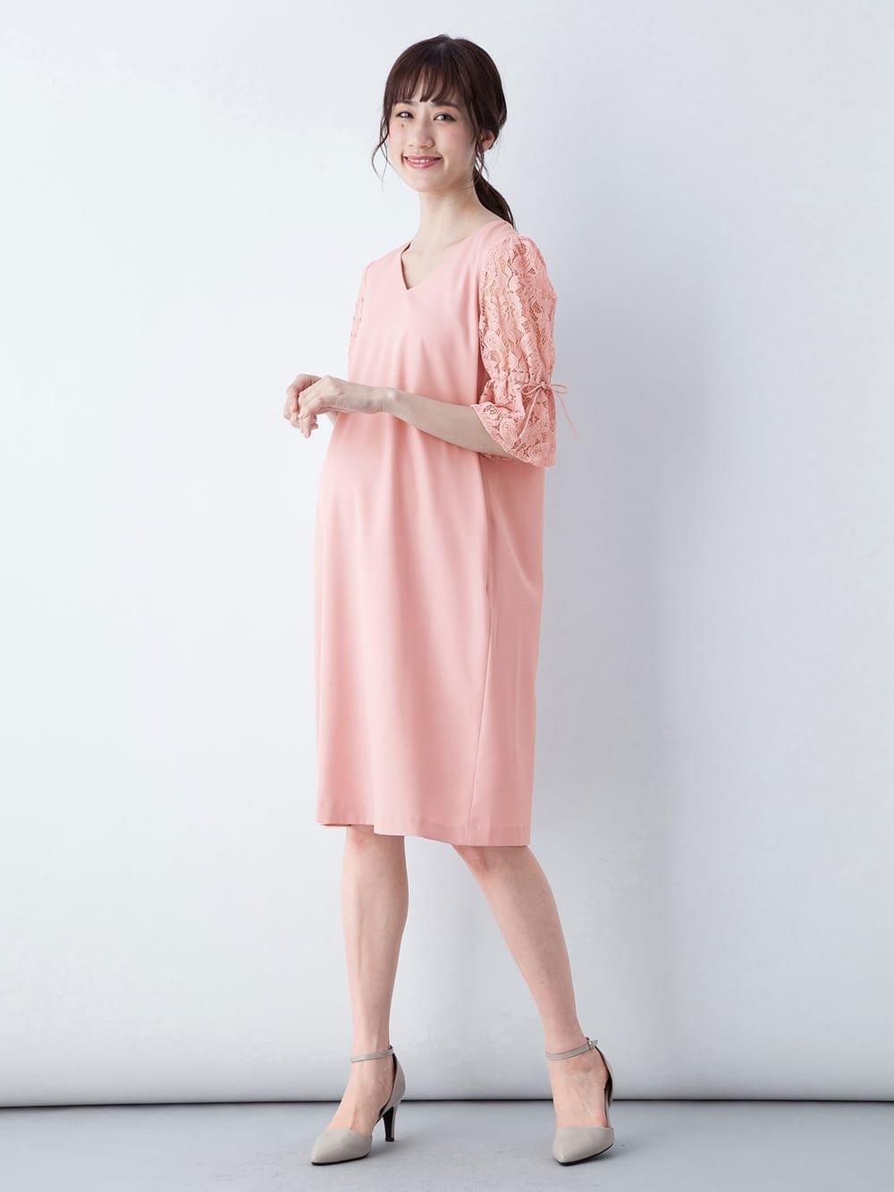 マタニティ ワンピース 授乳口付 Vネックレーススリーブワンピース マタニティウェア 授乳服通販 エンジェリーベ 公式 マタニティ ワンピース 授乳口付 Vネックレーススリーブワンピース マタニティウェア 授乳服通販 エンジェリーベ 公式