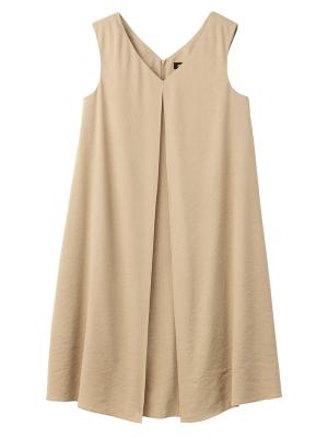 マタニティ ワンピース|フロントレイヤードノースリーブワンピース　マタニティ・授乳服|ベージュ