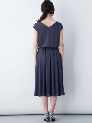 マタニティ ワンピース|シフォンフロントタック2WAYロングワンピース　マタニティ・授乳服【出産後も長く使える】