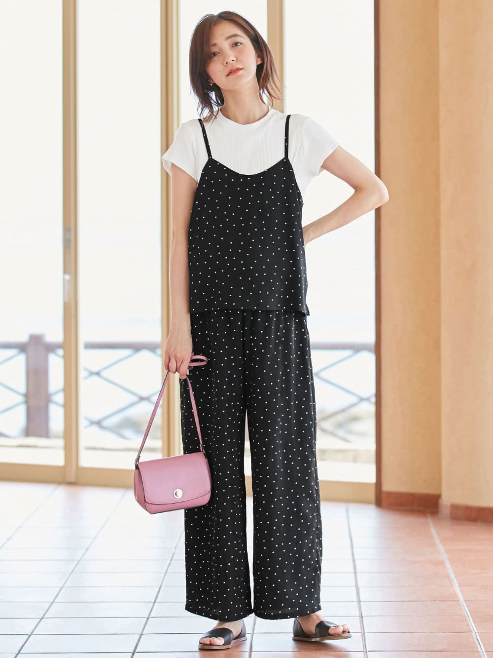 マタニティ ワンピース 授乳口付 セット ドットキャミ ワイドストレートパンツ テレコインナー3点セット マタニティウェア 授乳服通販 エンジェリーベ 公式 マタニティ ワンピース 授乳口付 セット ドットキャミ ワイドストレートパンツ テレコインナー3点セット マタニティウェア 授乳服通販 エンジェリーベ 公式