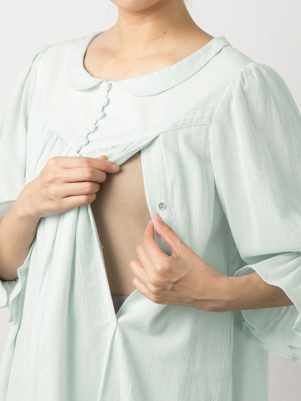 マタニティ パジャマ・ルームウェア|【授乳口付】楊柳ギャザーたっぷりパジャマ＆産前産後レギンス