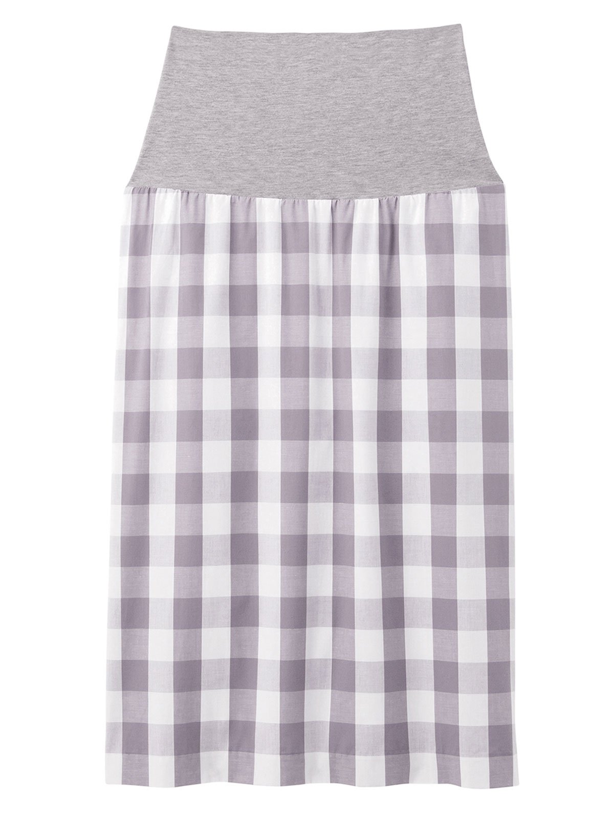 マタニティ スカート|【産前産後対応】ギンガムチェックタイトスカート【出産後も長く使える】|ラベンダー×オフ