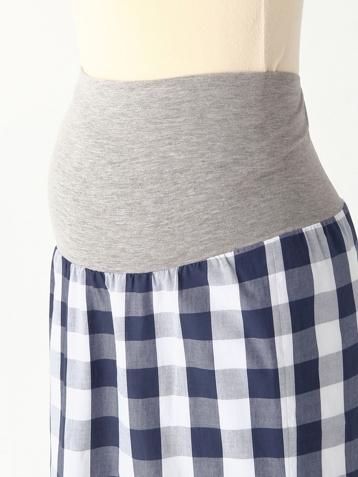マタニティ スカート|【産前産後対応】ギンガムチェックタイトスカート【出産後も長く使える】