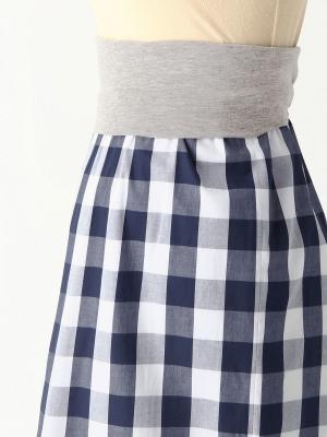 マタニティ スカート|【産前産後対応】ギンガムチェックタイトスカート【出産後も長く使える】