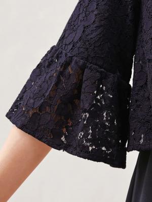 マタニティ ワンピース|LOVE MIC（ラブミック）リバーレース×ジョーゼットタッチ強撚ライトスムースワンピース　マタニティ・授乳服【出産後も長く使える】