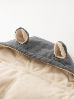 マタニティ アウター（コート）・ママコート|ain（アイン）【セット】ウール見え起毛ヘリンボーン　フード付きダウンママコート＆ベビーケープ